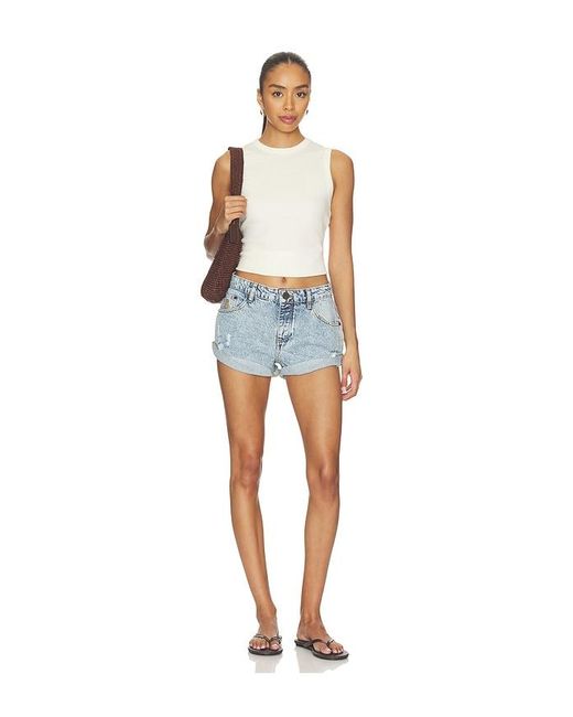 One Teaspoon Blue Bandits Low Waist Denim Shorts