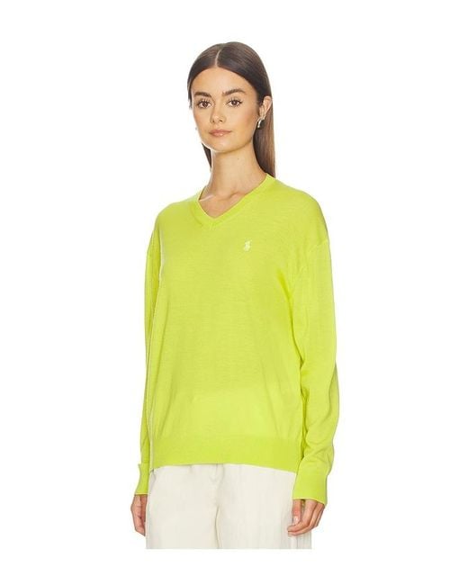 Polo Ralph Lauren Yellow Merino V Neck Sweater