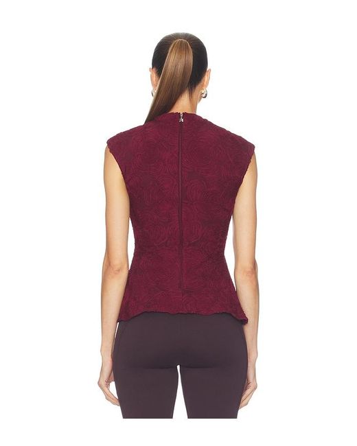 ROTATE BIRGER CHRISTENSEN Purple Flower Mesh Top