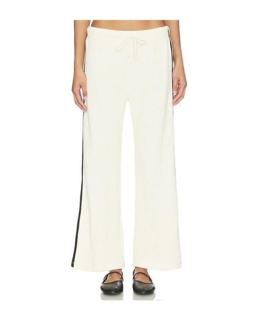 DONNI. White The Thermal Stripe Crop Pant