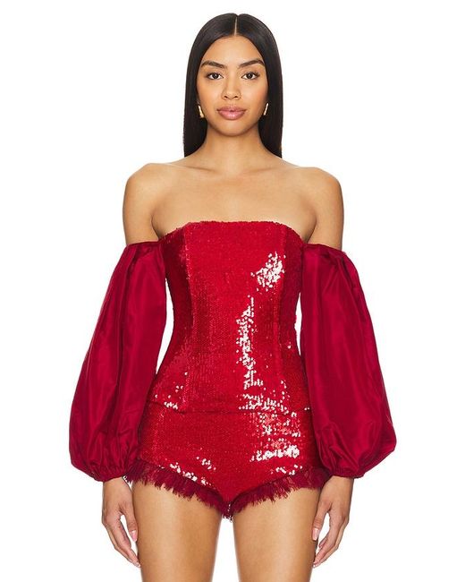 Kim Shui Red Off The Shoulder Top