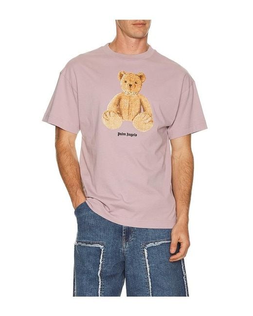 Palm Angels Blue Bear Regular Tee for men