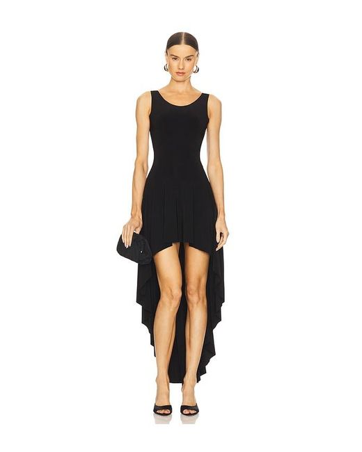 Norma Kamali Black Hi Low Sleeveless Gown