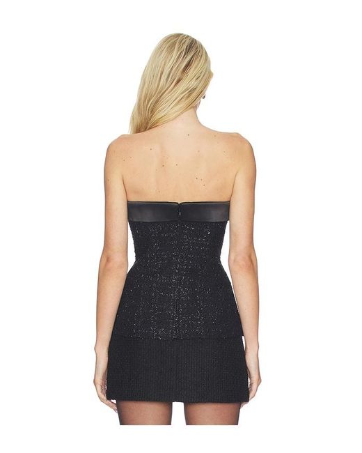 MAJORELLE Blue Selene Tweed Top
