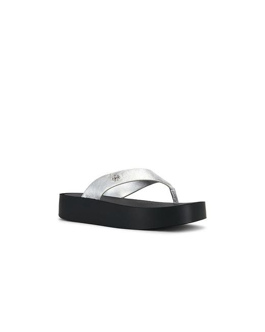 Tory Burch Black Leather Platform Flip Flop