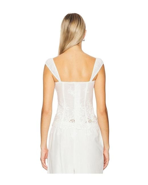 WeWoreWhat White Wide Strap Ruched Cup Corset