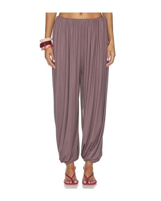 Line & Dot Purple Diane Draped Knit Pants