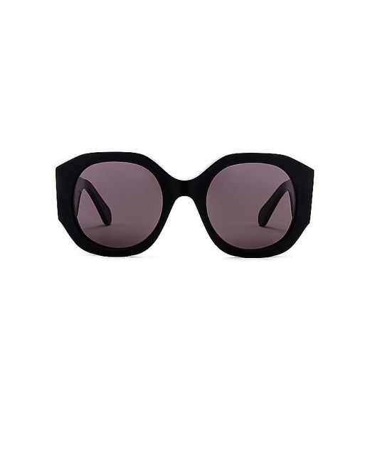 Chloé Black Oversized Logo Round Sunglasses