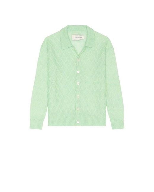 Feng Chen Wang Green Knitted Cardigan Sweater for men