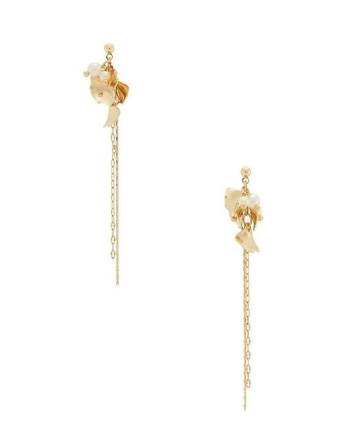 Lovers + Friends White Aurora Petal Drop Earrings