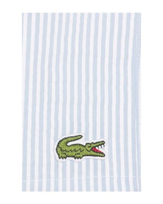 Lacoste Blue Mid Length Striped Textured Swim Trunk for men