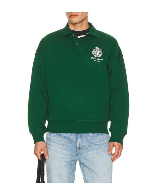 Polo Ralph Lauren Green Fleece New York Graphic Polo for men