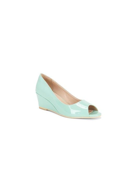 Nii HAI Blue Open Toe Vinyl Mule Wedge