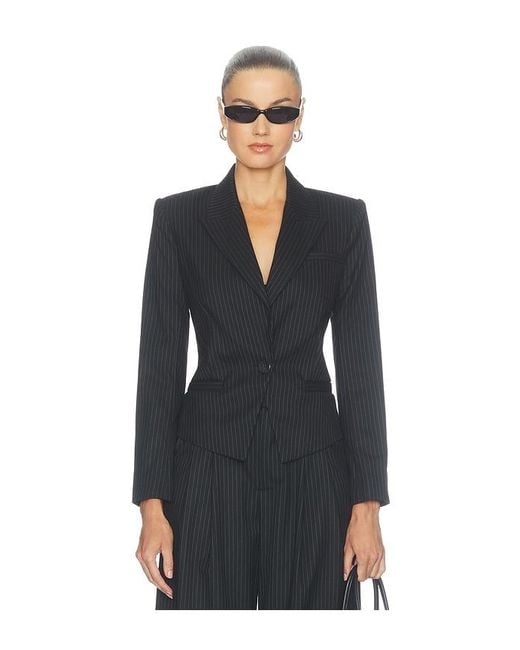 L'Agence Black Misa Short Single Button Blazer