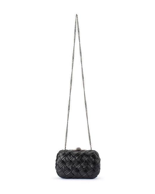 Olga Berg Black Haven Woven Clutch