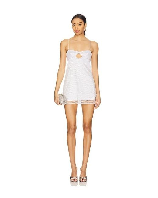 For Love & Lemons グリッタースリップドレス White