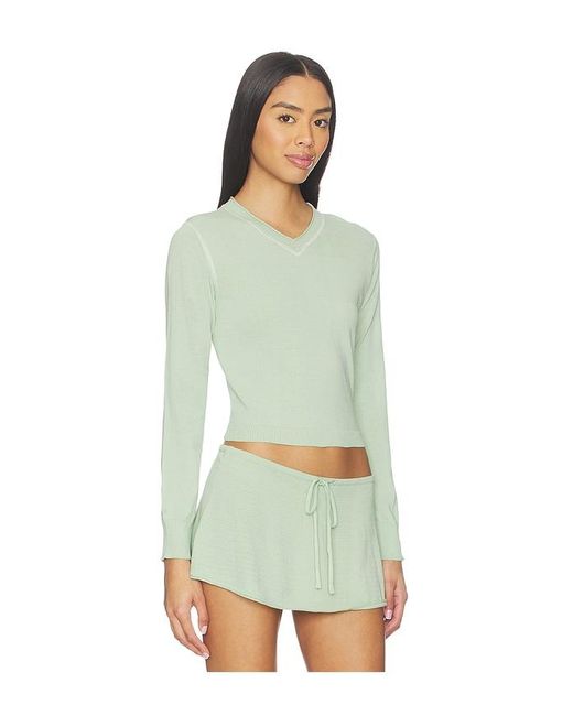 Frankie's Bikinis Green Eli Knit Sweater