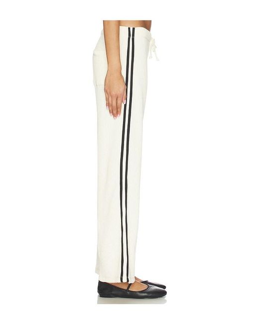 DONNI. White The Thermal Stripe Crop Pant