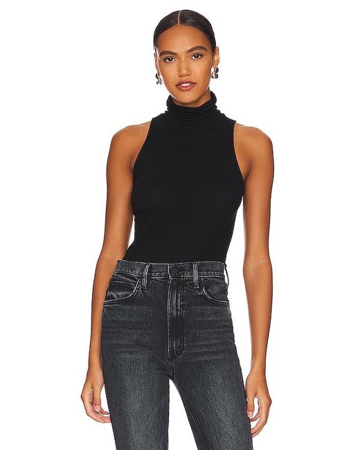 Enza Costa Black Cashmere Halter Turtleneck