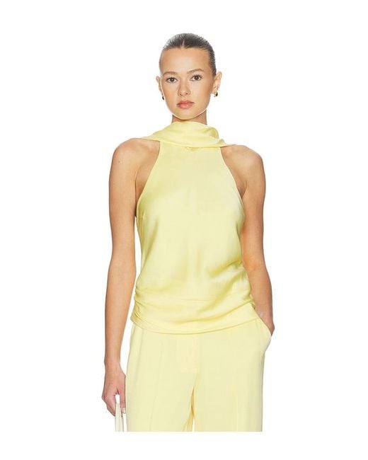 Jonathan Simkhai Yellow Samira Satin Cape Top