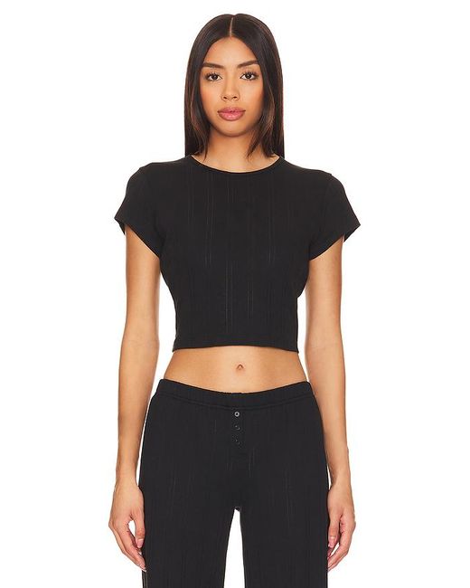 Cou Cou Intimates Black The Cropped Baby Tee