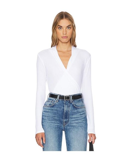 Bobi White Wrap Top