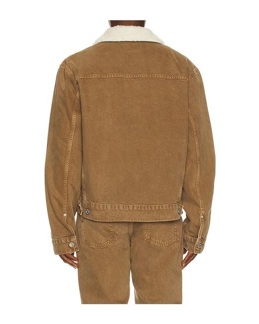 PAIGE Brown Erickson Jacket With Sherpa Collar for men