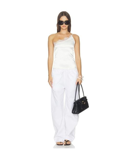superdown White Ataya One Shoulder Top