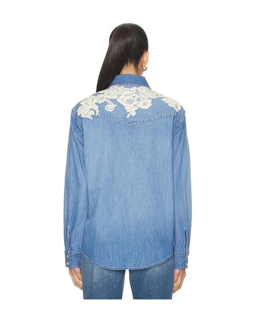 LoveShackFancy Blue Kelith Shirt