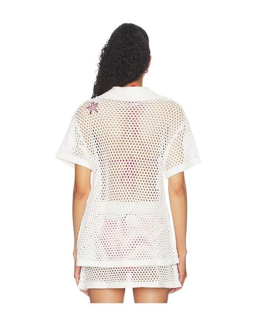 MINKPINK White Soleia Crochet Top