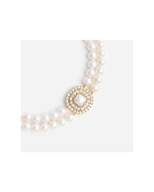 Self-Portrait White Crystal Pearl Choker