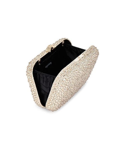 Olga Berg Natural Casey Hot Fix Encrusted Clutch