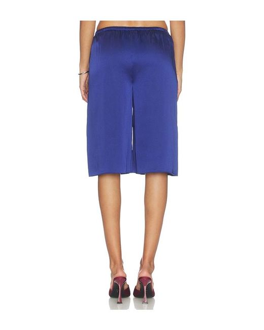 SER.O.YA Blue Brice Satin Bermuda Short