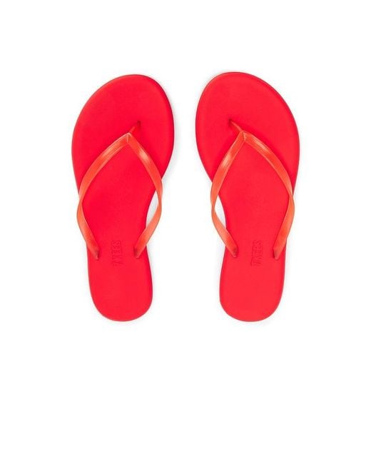 TKEES Red Aqua Flip Flops