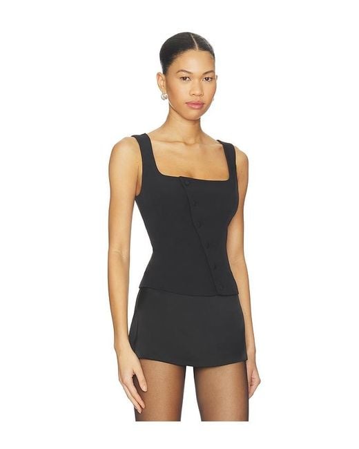 ALL THE WAYS Black Gwynne Button Up Top