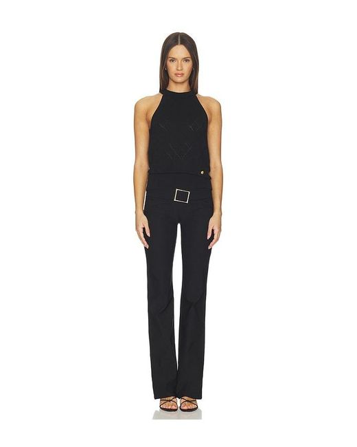 Balmain Black Halterneck Quilted Light Wool Top