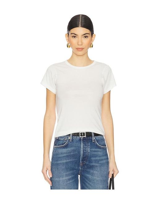 Fitted Crewneck Short Sleeve Top En Color Blanco Talla En ÉTERNE de color Blue