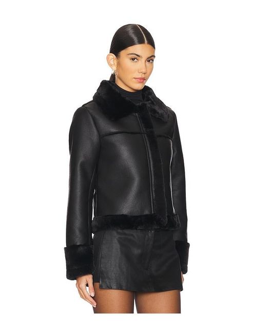 superdown Black Sasha Faux Leather Jacket