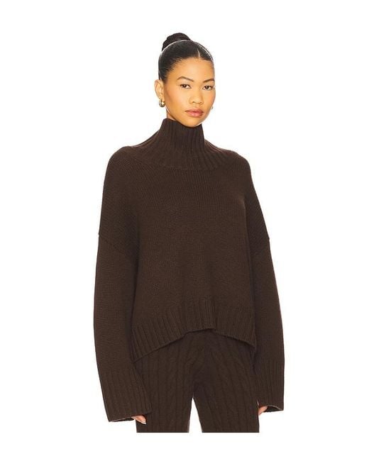 Soft Goat Brown Girlfriend Turtleneck Pullover