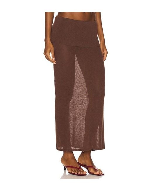 Falda Danni En Color Chocolate Talla (También En M, S, Xs) geel de color Brown