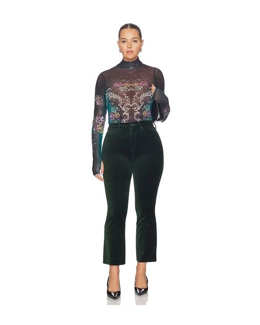 GOOD AMERICAN Black Velvet Good High Rise Kick Flare Pants