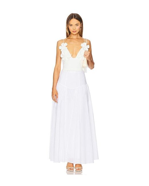 Bardot White Ingrid Fitted Flower Top