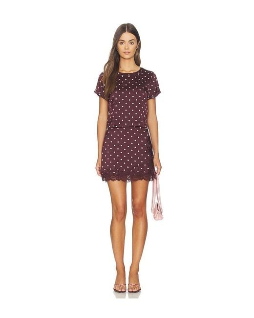 Line & Dot Red Raye Mini Skirt