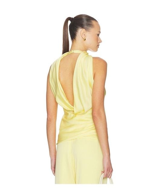 Jonathan Simkhai Yellow Samira Satin Cape Top
