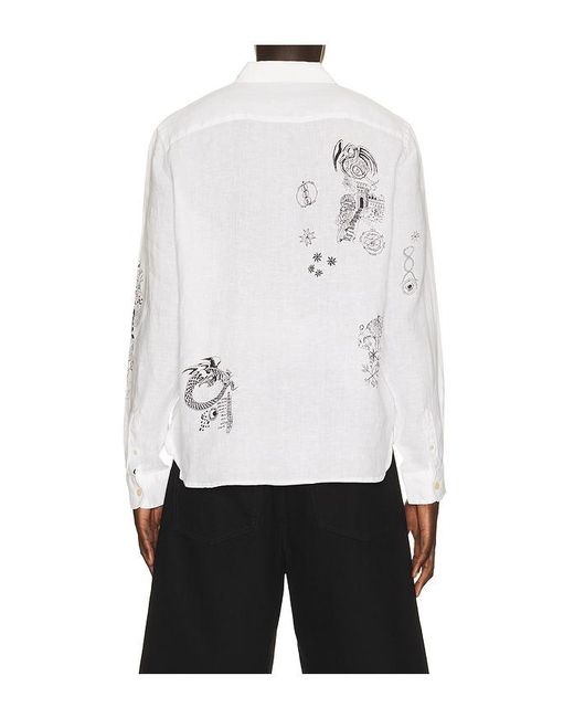 AllSaints White Terror Long Sleeve Shirt for men