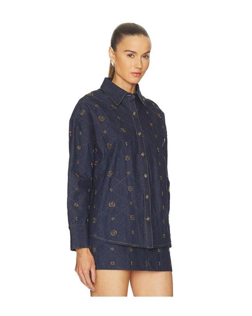 Line & Dot Blue Attina Shacket