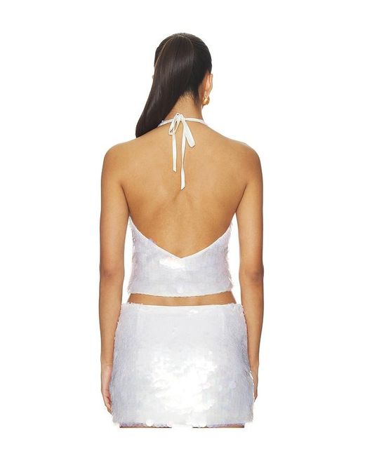 Leslie Amon White Angel Halter Top