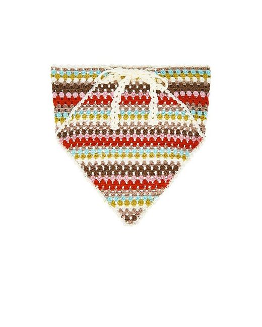MY BEACHY SIDE White Multi Striped Hand Crocheted Bandana