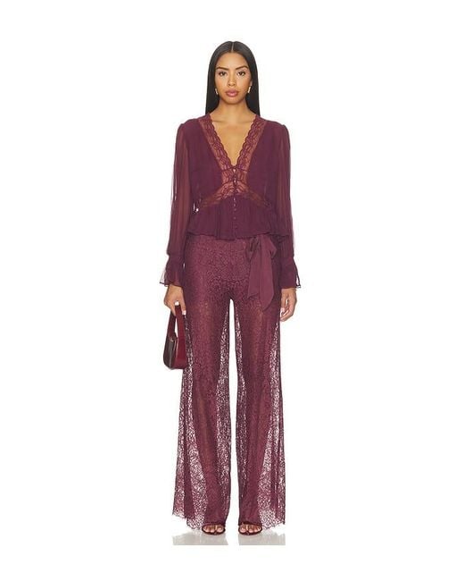 LoveShackFancy Purple Thessira Top