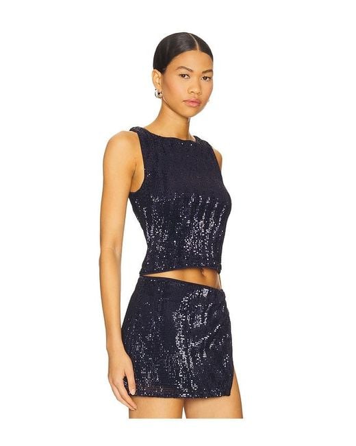 Lovers + Friends Blue Selma Top